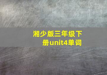 湘少版三年级下册unit4单词