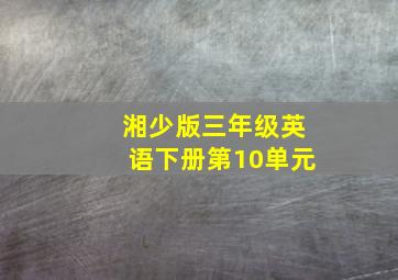 湘少版三年级英语下册第10单元