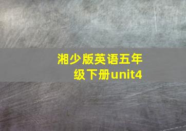 湘少版英语五年级下册unit4