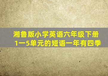 湘鲁版小学英语六年级下册1一5单元的短语一年有四季