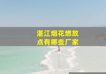 湛江烟花燃放点有哪些厂家