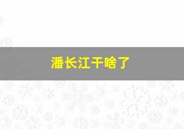 潘长江干啥了