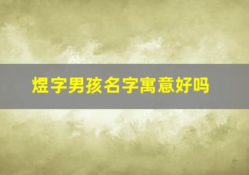 煜字男孩名字寓意好吗