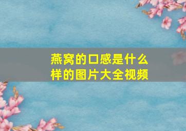 燕窝的口感是什么样的图片大全视频