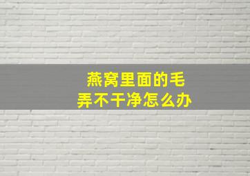 燕窝里面的毛弄不干净怎么办