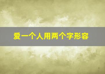 爱一个人用两个字形容