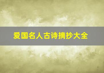 爱国名人古诗摘抄大全