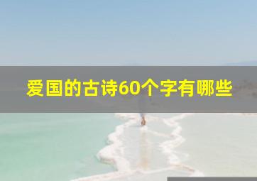 爱国的古诗60个字有哪些