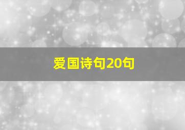 爱国诗句20句