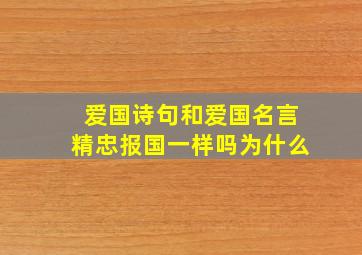 爱国诗句和爱国名言精忠报国一样吗为什么