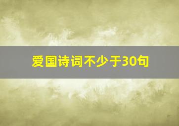 爱国诗词不少于30句