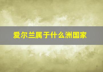 爱尔兰属于什么洲国家