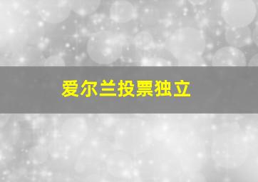 爱尔兰投票独立