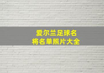 爱尔兰足球名将名单照片大全