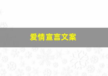 爱情宣言文案