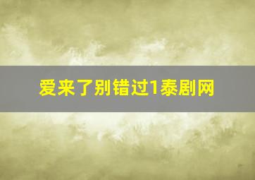 爱来了别错过1泰剧网