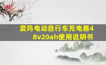 爱玛电动自行车充电器48v20ah使用说明书