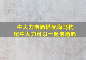 牛大力泡酒搭配海马枸杞牛大力可以一起泡酒吗