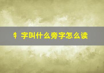 牜字叫什么旁字怎么读