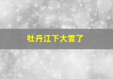 牡丹江下大雪了