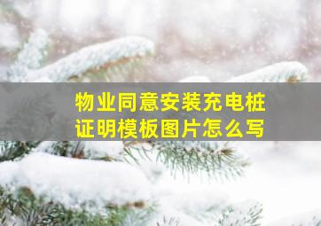 物业同意安装充电桩证明模板图片怎么写