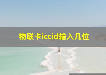 物联卡iccid输入几位