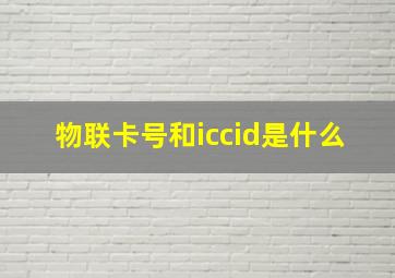 物联卡号和iccid是什么