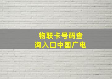 物联卡号码查询入口中国广电