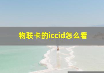 物联卡的iccid怎么看