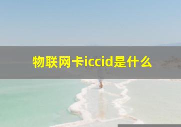 物联网卡iccid是什么