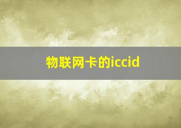 物联网卡的iccid