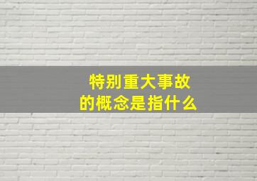 特别重大事故的概念是指什么