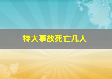 特大事故死亡几人