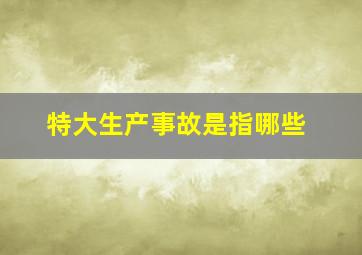 特大生产事故是指哪些