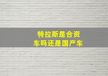 特拉斯是合资车吗还是国产车