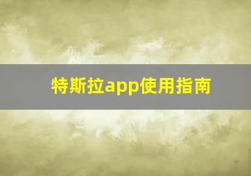 特斯拉app使用指南