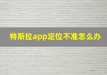 特斯拉app定位不准怎么办