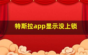 特斯拉app显示没上锁