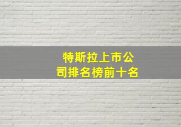 特斯拉上市公司排名榜前十名