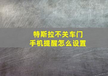 特斯拉不关车门手机提醒怎么设置