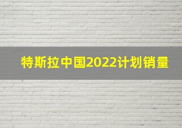 特斯拉中国2022计划销量