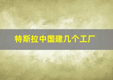 特斯拉中国建几个工厂