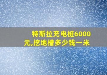 特斯拉充电桩6000元,挖地槽多少钱一米