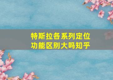 特斯拉各系列定位功能区别大吗知乎