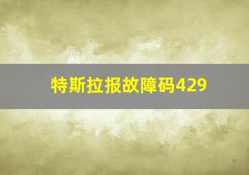 特斯拉报故障码429