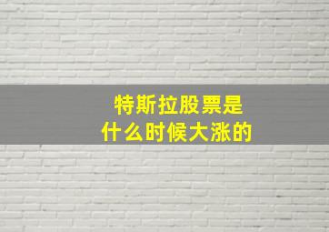 特斯拉股票是什么时候大涨的