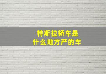 特斯拉轿车是什么地方产的车