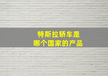 特斯拉轿车是哪个国家的产品