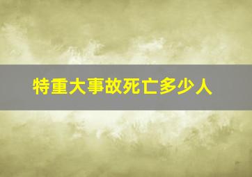 特重大事故死亡多少人