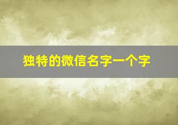 独特的微信名字一个字